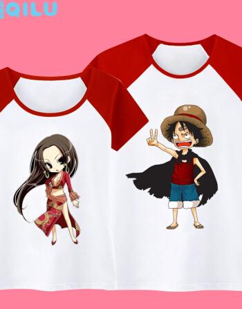 夏季潮牌情侣装t恤海贼王路飞女帝蛇姬侣t恤衣服动漫男女装路飞斗篷