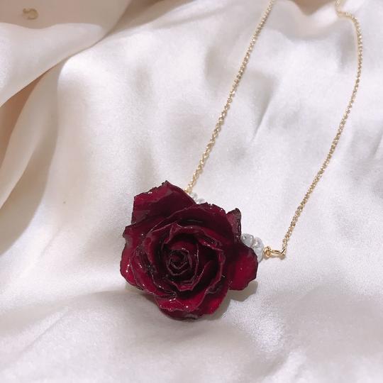 小王子的玫瑰花天然真花法国红玫瑰锁骨链短项链百搭唯美礼物