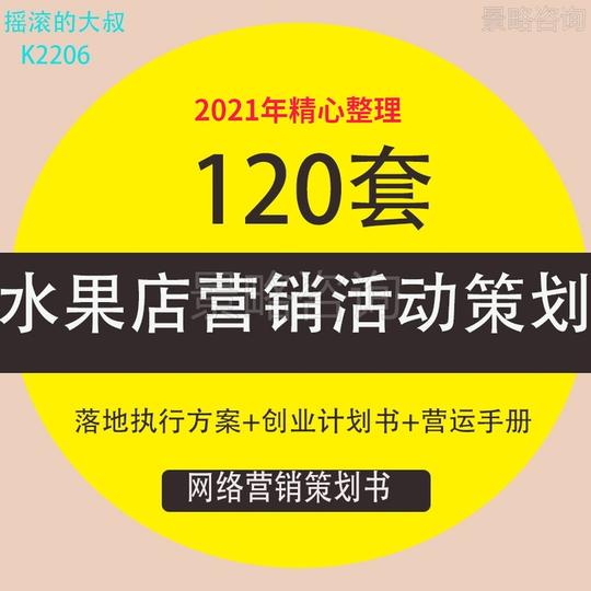 120套水果店超市创业计划书网络营销策划书营运手册落地执行方案