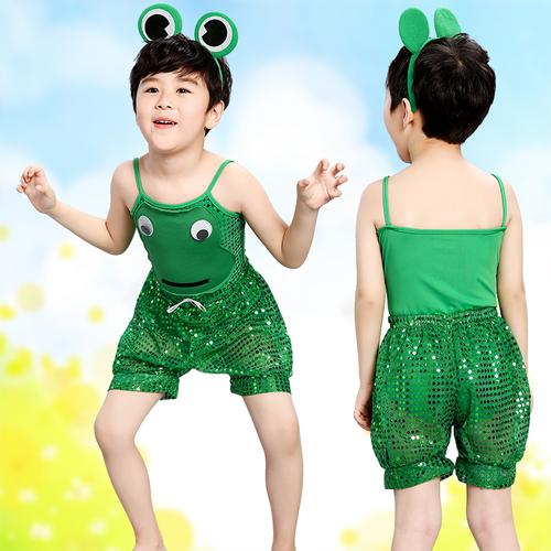 小跳蛙演出服新款儿童幼儿园动物舞蹈青蛙衣服六一表演小青蛙服装