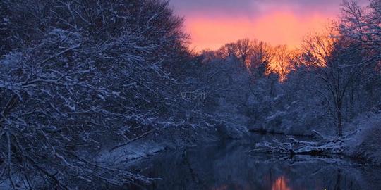 大雪纷飞唯美冬天下雪了_1280x600_高清视频素材下载