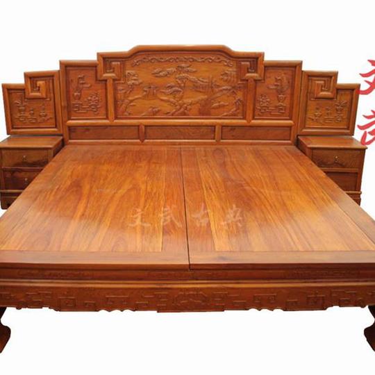红木家具/缅甸黄花梨木家具/实木高低床/超大双人床/中式古典家具