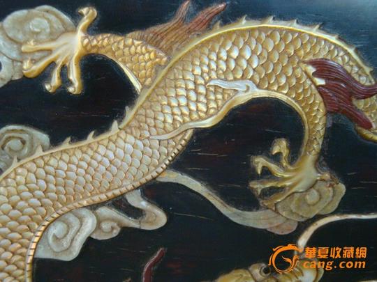 晚清-红木嵌百宝-龙纹-文房盒图4