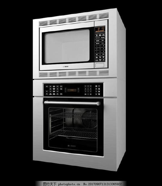 现代烤箱微波炉一体3d模型白色模型素材