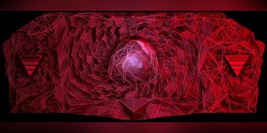 3d异形dj台屏幕裸眼投影素材_1278x536_高清视频素材