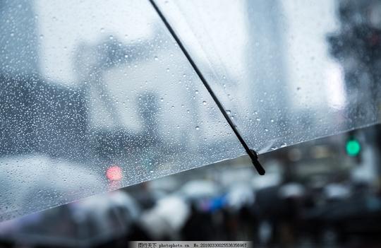 透明雨伞雨滴下雨雨天人群默认摄影生活素材
