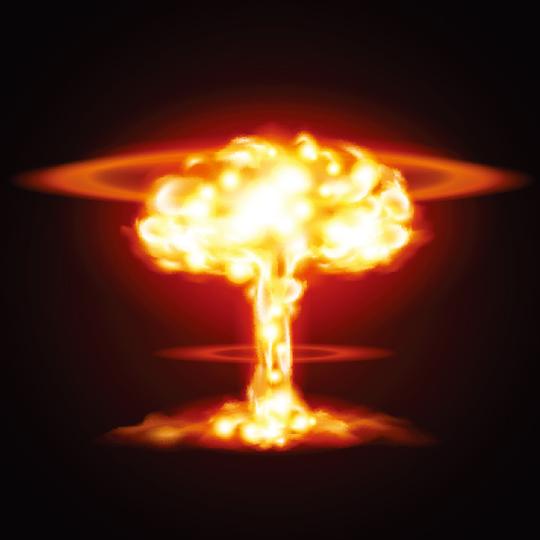 核弹爆炸蘑菇云背景矢量素材