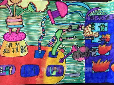 幼儿消防安全绘画作品】双鸭山开展小小消防员儿童消防绘画作文大赛