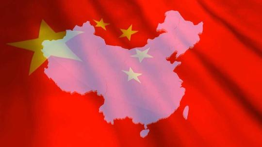五星红旗下的中国版图视频图片设计素材_高清模板下载