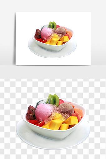 杂果雪球捞港式美食甜品素材