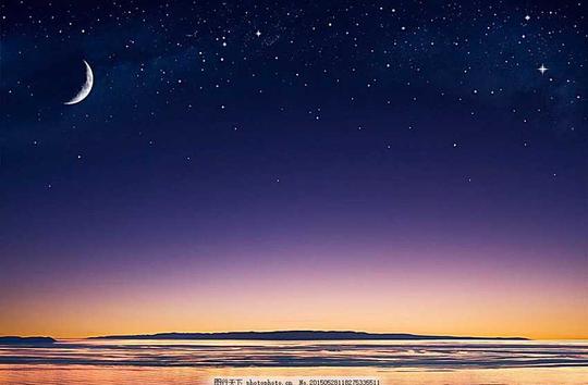 星空背景素材月亮星星月夜夜景夜晚底纹背景创意图片
