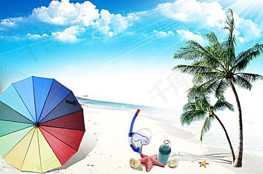 千库网背景图片夏日海报背景素材按+收藏千库网