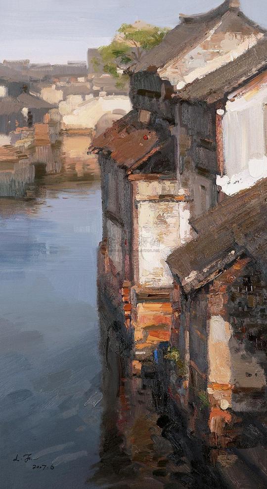风景古镇建筑旅游摄影油画1000_1833竖版竖屏