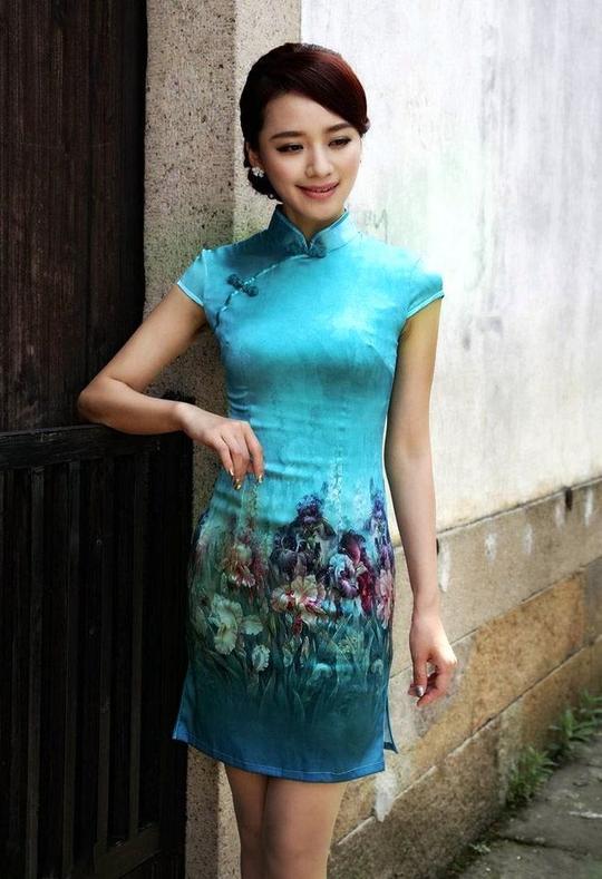 【古装及旗袍素材篇】改良现代短旗袍美女-浪漫人生