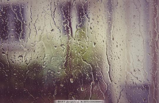 玻璃雨滴城市水珠水滴雨点下雨动态流动透明晶莹
