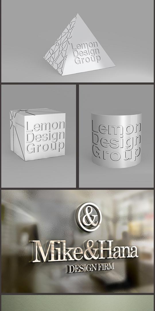 标志logo智能贴图样机模板psd源文件素材3d立体提案神器标志-淘宝网