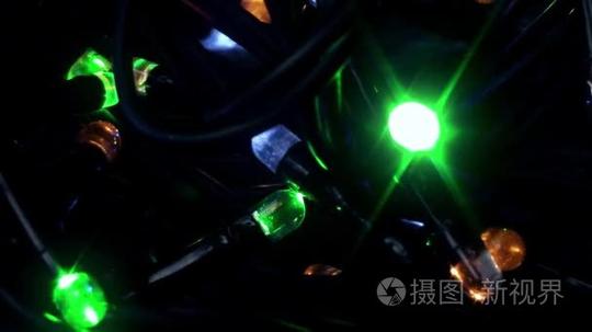 闪光花环圣诞新年背景新的质量运动动态多彩欢乐假日视频素材短视频