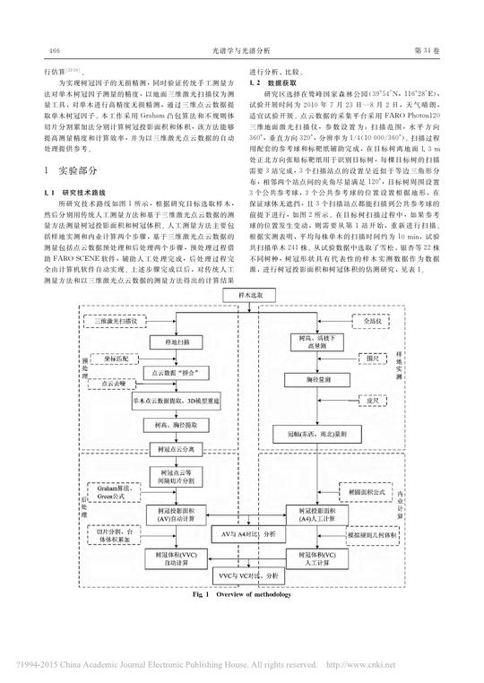 一种基于三维激光点云数据的单木树冠投影面积和树冠体积自动提取算法