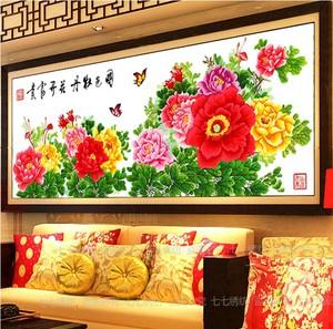 十字绣2018新款线绣花开富贵国色牡丹花图客厅富贵吉祥满绣2019