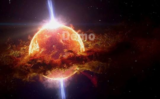 大屏素材v243震撼大气星球太阳火球粒子宇宙星空科幻科技动态视频素材舞台背景视频动态视频