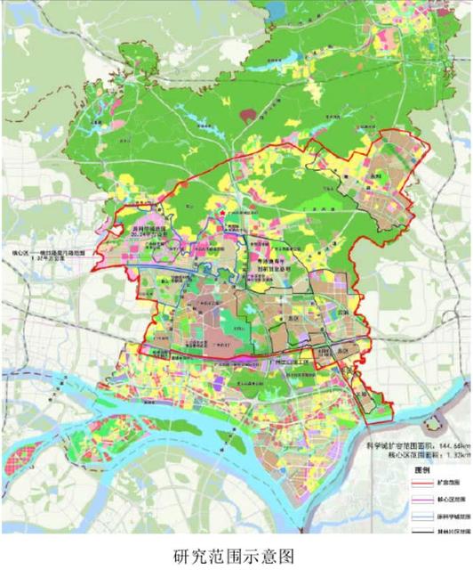 其中显示,广州科学城扩容面积为144.65平方公里,其中核心区范围面积1.