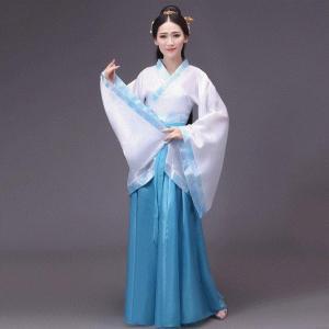汉服女淡雅舞台唱歌仙秋冬款演出服秋装公主裙走秀改良洋气服装