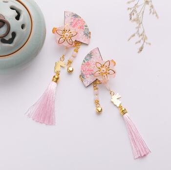 汉服头饰古风发夹子流苏步摇超仙气古代中国风饰品旗袍秀和服发饰粉色一对【价格、品牌、报价】-1号店