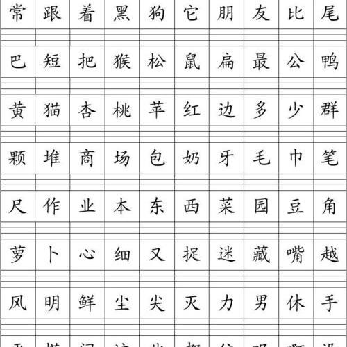 一年级识字认字表全部 头条搜索