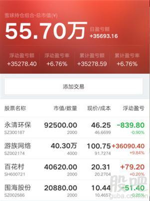 今日的持仓组合截图
