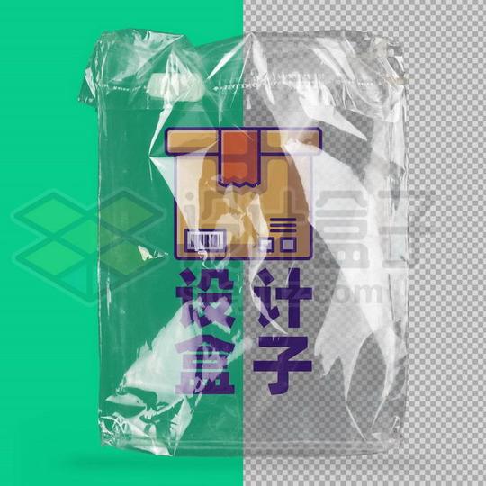 逼真的透明塑料袋外包装图案样机4462864图片免抠素材样机第1张-设计盒子