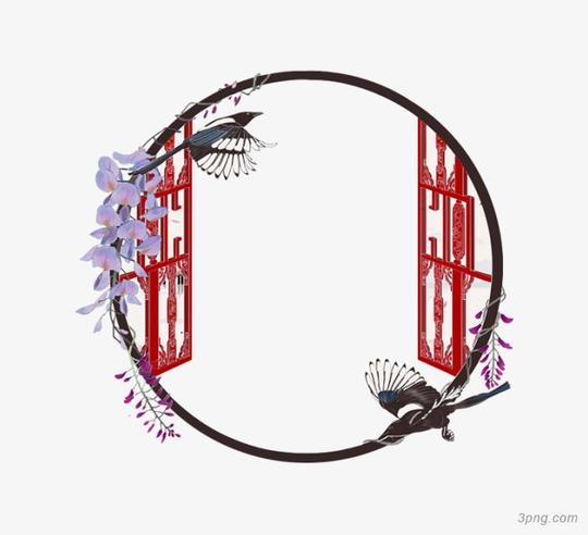 卡通手绘古风门窗png透明免抠素材下载-3png