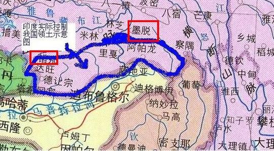 中印边境地图