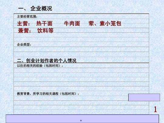 免费文档所有分类计划/解决方案商业计划《创业计划书》模板ppt