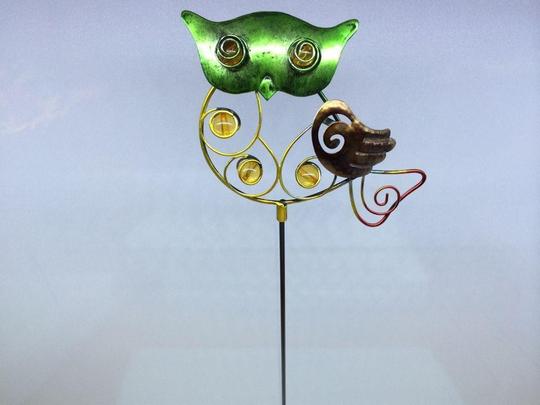 c3-7713靓品工艺@夜光花园蝴蝶青蛙猫头鹰插件铁艺花缸挂件