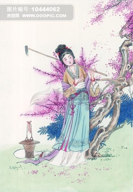 红楼梦插画黛玉葬花图片素材10444062中国传统艺术图片库