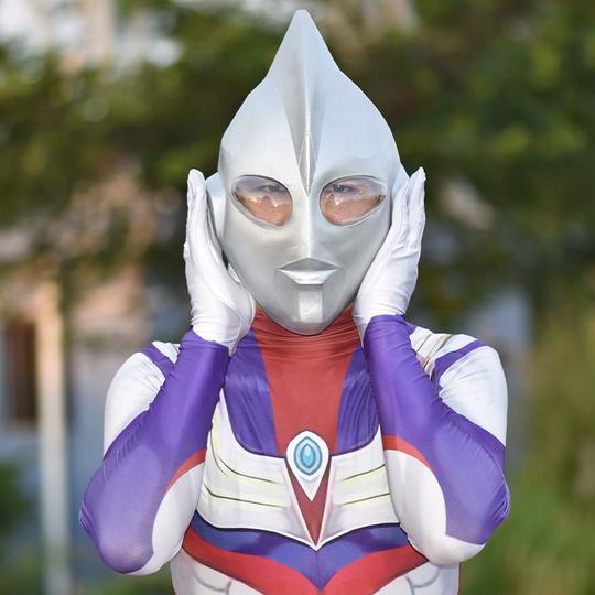 发光奥特曼面具迪迦头盔乳胶头套派对表演道具抖音网红同款mask新
