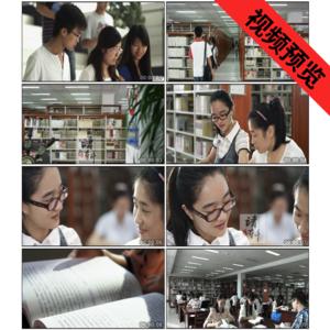大学生大学校园生活图书馆看书学习高清实拍视频素材