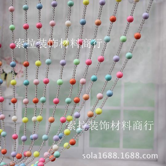 手工diy浅实色马卡龙色串珠门帘商场影楼道具装饰1米/条