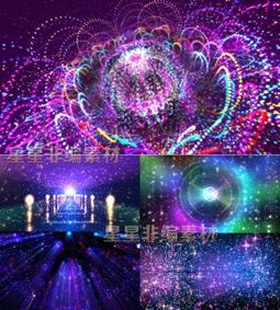 大气蓝色光线彩色闪耀空间旋转粒子射线粒子led背景视频素材