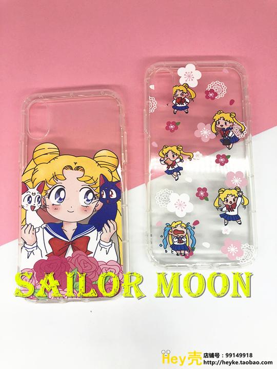 hey壳美少女战士sailormoon月野兔黑猫露娜透明手机壳iphonexsmax