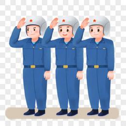 q版手绘空军飞行员敬礼素材