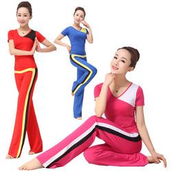 女士春正夏款情侣套装跳操服健身服健美操服比赛团体服包邮
