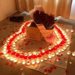 表白蜡烛场景布置求婚摆爱心的婚庆生日浪漫告白婚礼套餐爱情