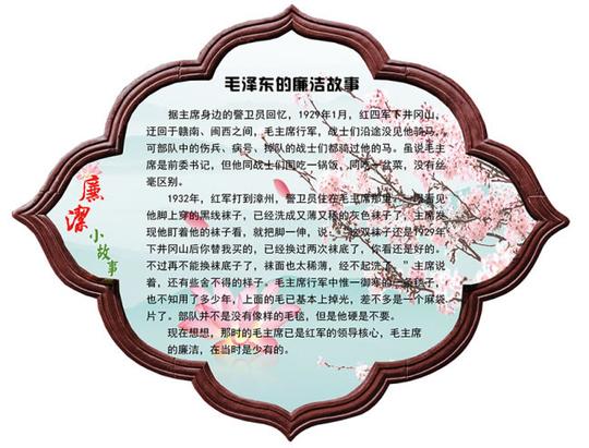 中国风廉洁小故事展板psd素材