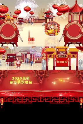 2020鼠年通用喜庆春节开场片头视频