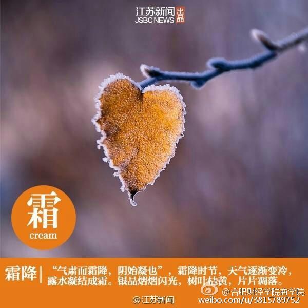 早安心语霜降朋友圈短句2018