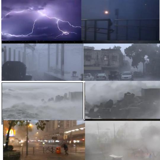 各种台风暴雨狂风大雨狂风暴雨大暴雨自然灾害实拍视频素材