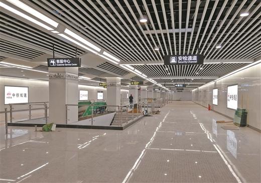 9月20日,南宁地铁3号线创业路站公共区已基本装修完成.