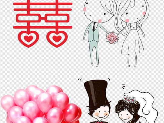 卡通婚礼婚庆海报设计图片素材