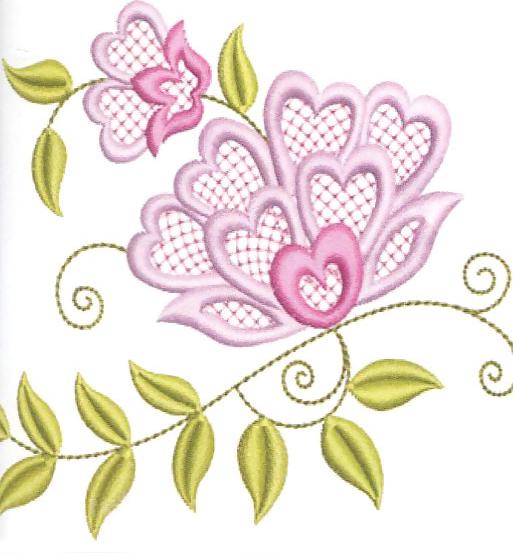 绣花花卉藤蔓家纺免费素材